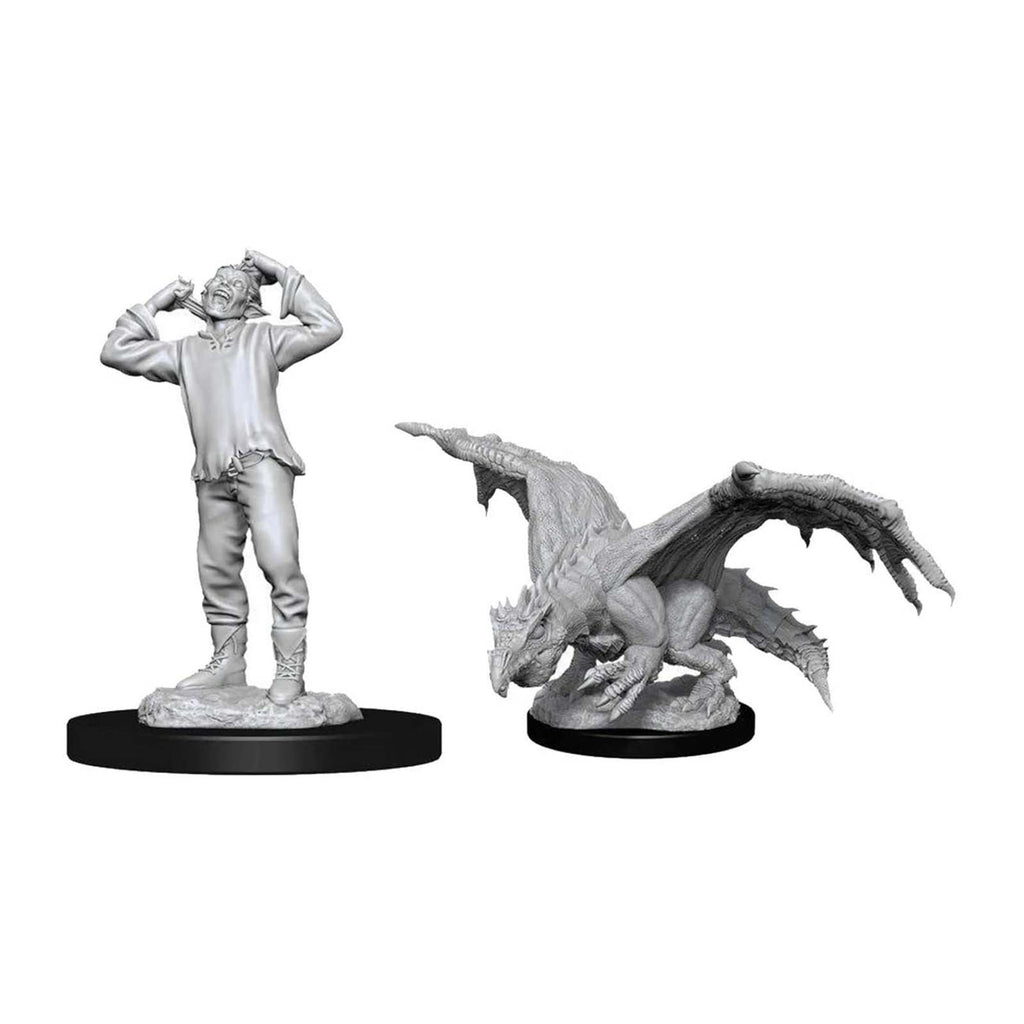 Dungeons and Dragons Green Dragon Wyrmling & Afflicted Elf Nolzur's Miniatures