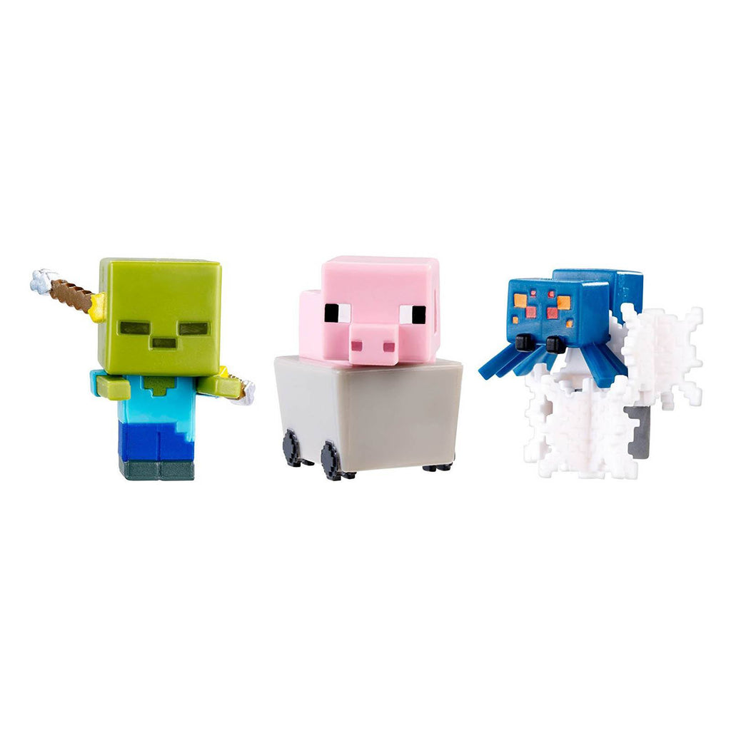 Minecraft 6 End Stone Pig Zombie Webs Mini Figures 3 Pack
