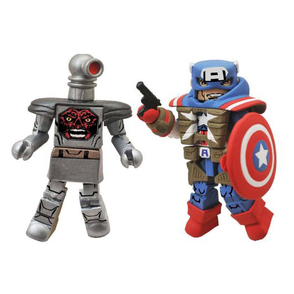 Minimates Marvel Fighting Captain America Robot Red Skull Figure Set