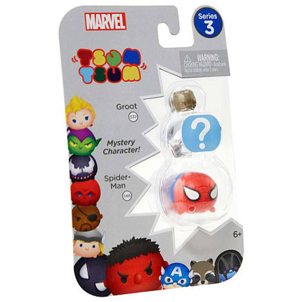Tsum Tsum Marvel Series 3 Groot Mystery Spider-Man 3 Figure Set