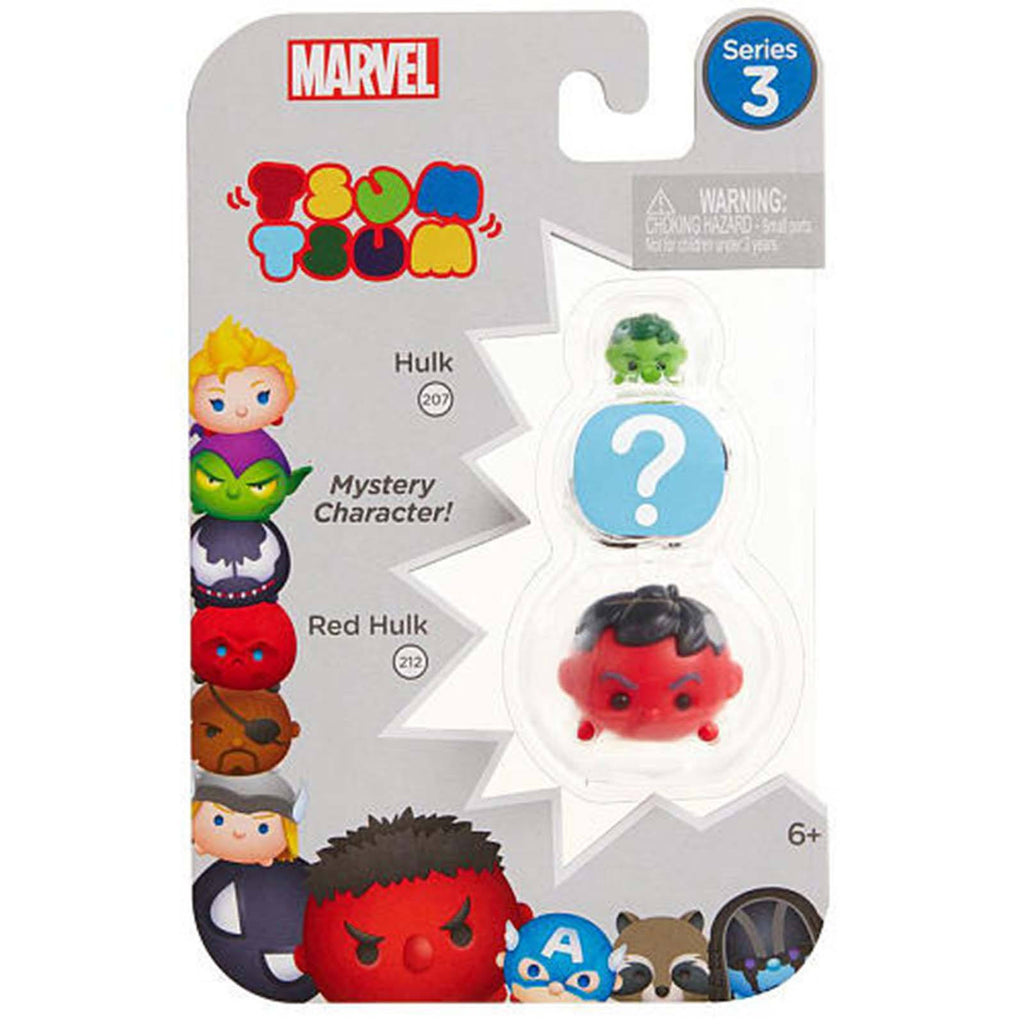 Tsum Tsum Marvel Series 3 Hulk Mystery Red Hulk 3 Figure Set