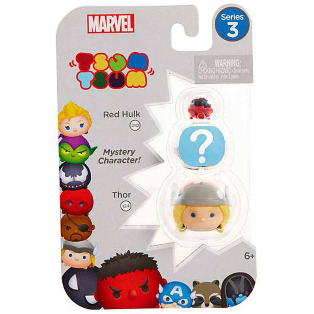 Tsum Tsum Marvel Series 3 Red Hulk Mystery Thor 3 Figure Set