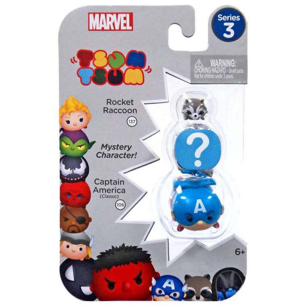 Tsum Tsum Marvel Series 3 Rocket Mystery Captain 3 Figure Set