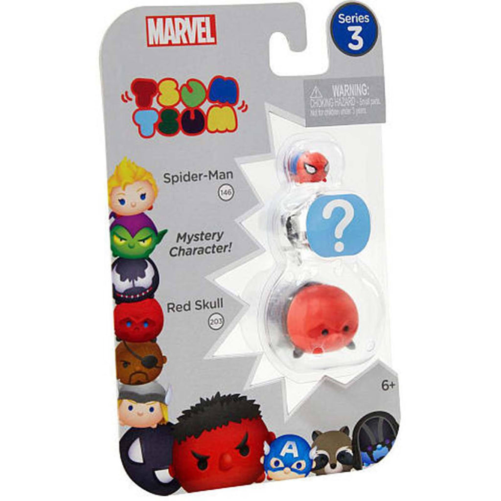 Tsum Tsum Marvel Series 3 Spider-Man Mystery Red Skull 3 Figure Set