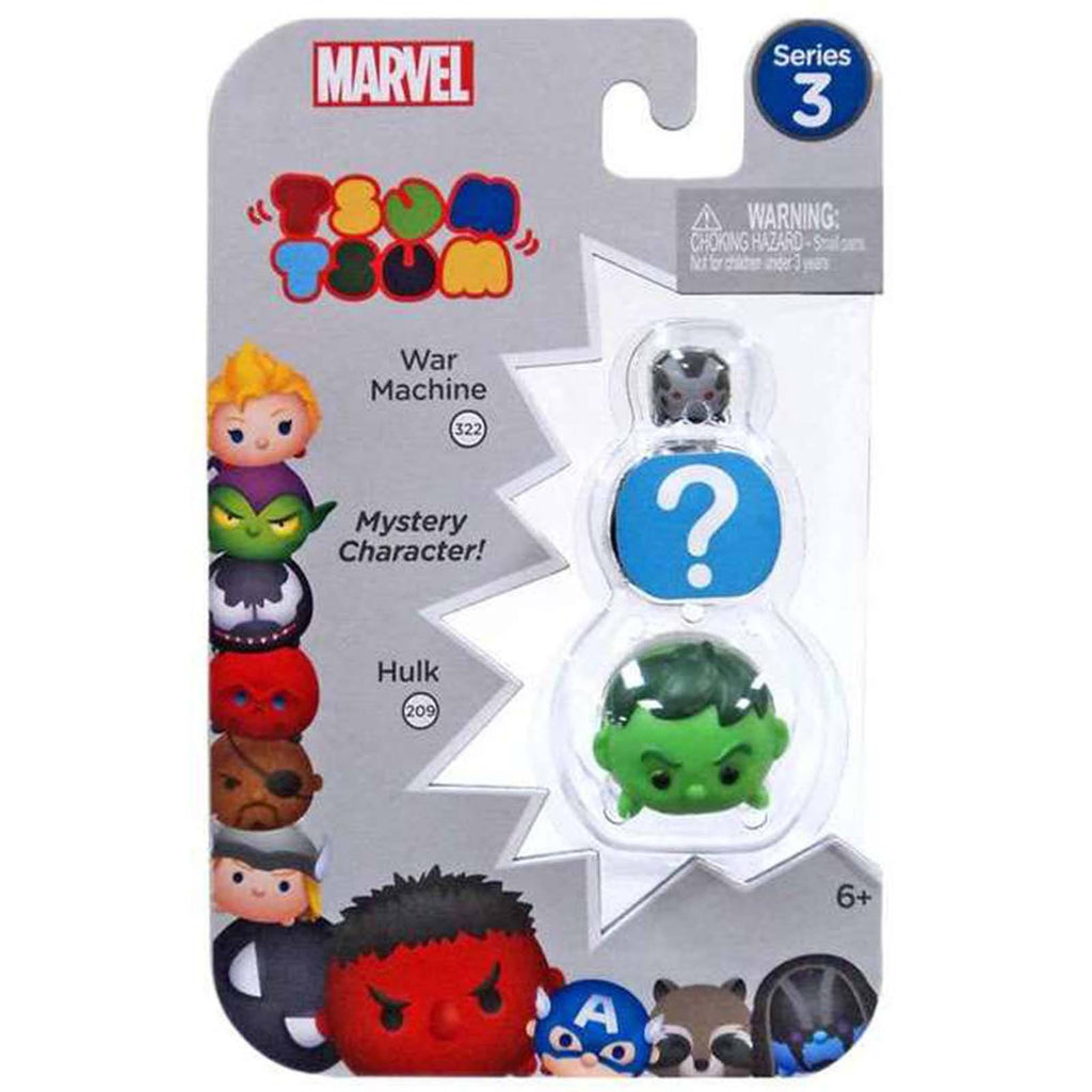 Tsum Tsum Marvel Series 3 War Machine Mystery Hulk 3 Figure Set