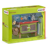Schleich Farm World Rabbit Hutch Animal Figure Set - Radar Toys