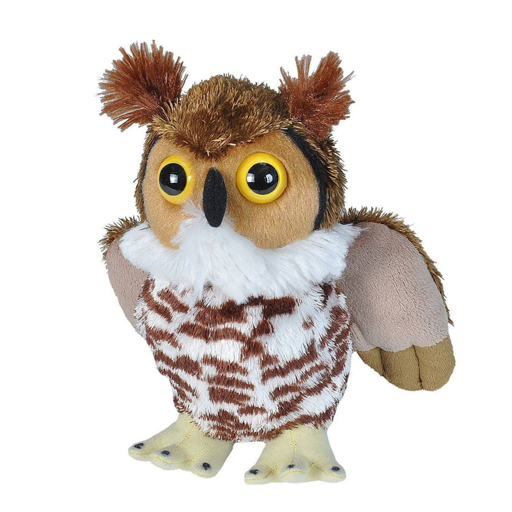 Hug'ems Mini Great Horn Owl 5 Inch Animal Plush Figure - Radar Toys