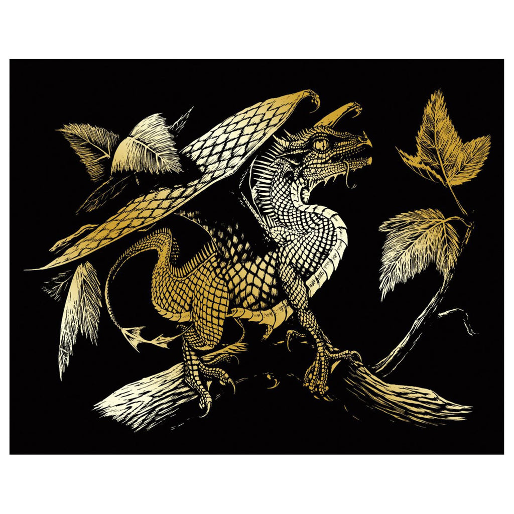 Royal Brush Gold Baby Dragon Engraving Art - Radar Toys