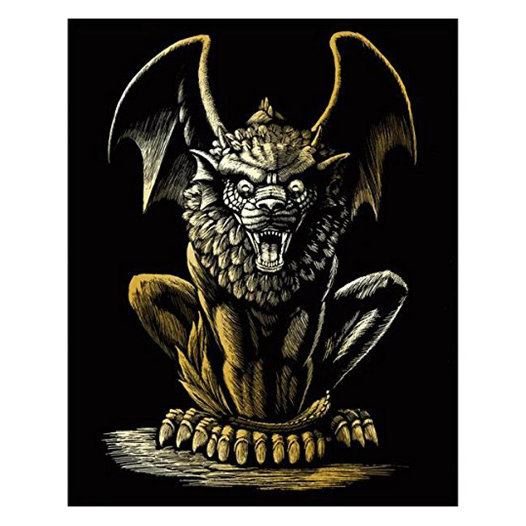 Royal Brush Gold Lion Gargoyle Engraving Art - Radar Toys