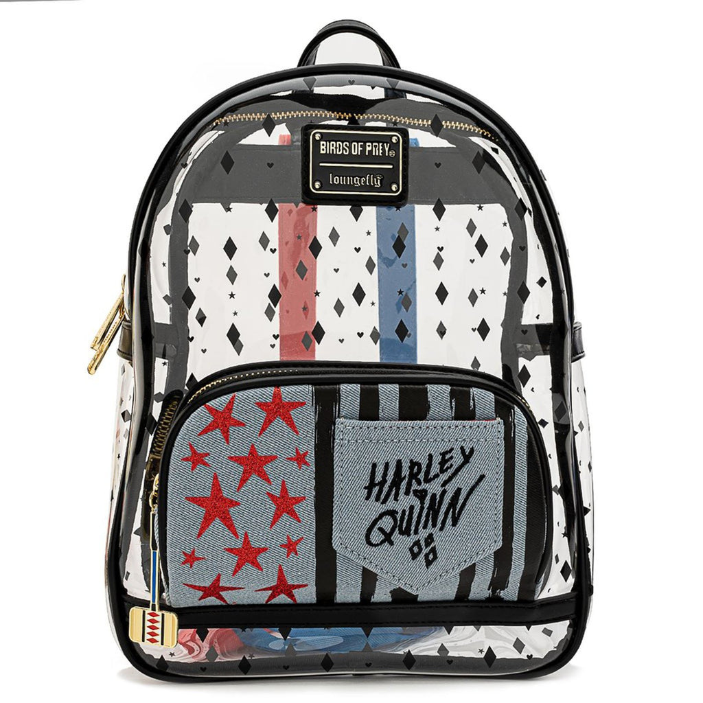 Loungefly DC Birds Of Prey Harley Quinn Clear Mini Backpack