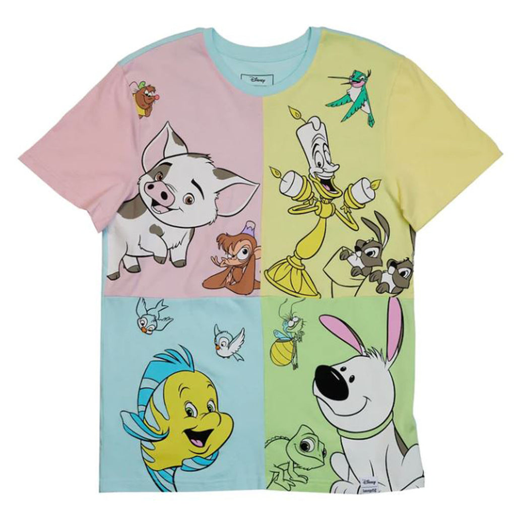 Loungefly Disney Princess Sidekicks Color Block Unisex Tee Shirt