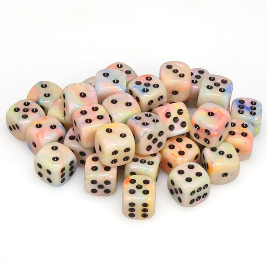 Chessex 12mm D6 Set Dice 36 Count Festive Circus/Black CHX 27842