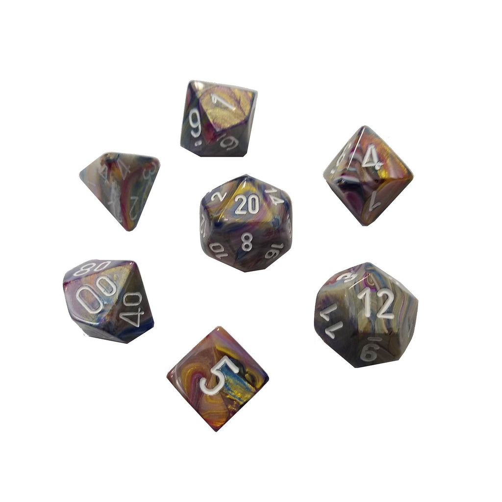Chessex 7 Count Festive Carousel White Dice CHX27440