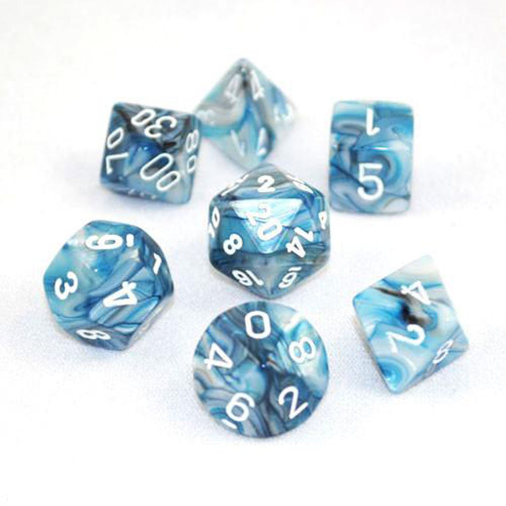 Chessex 7 Set Dice Lustrous Slate White 27490