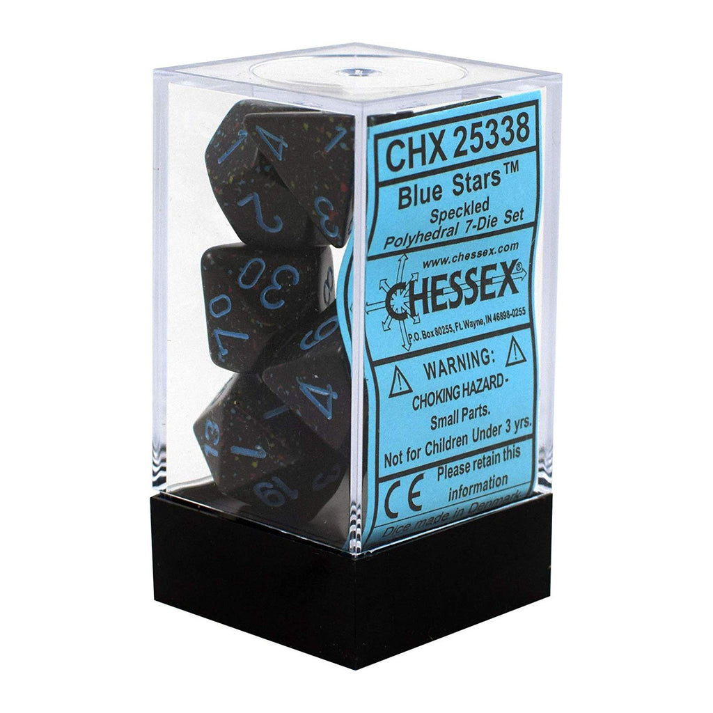 Chessex 7 Set Polyhedral Dice Speckled Blue Stars CHX25338