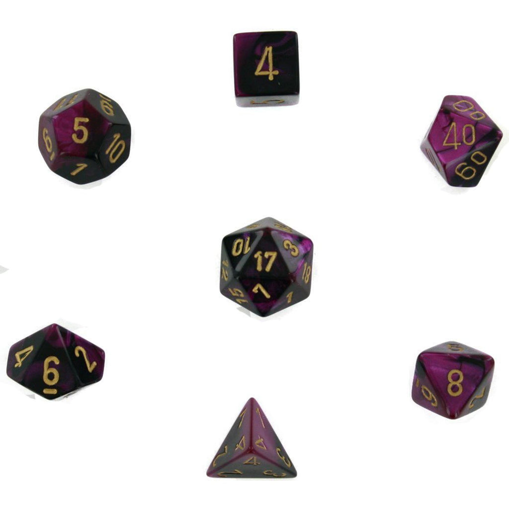 Chessex Gemini Black Purple Gold 7 Die Set 26440