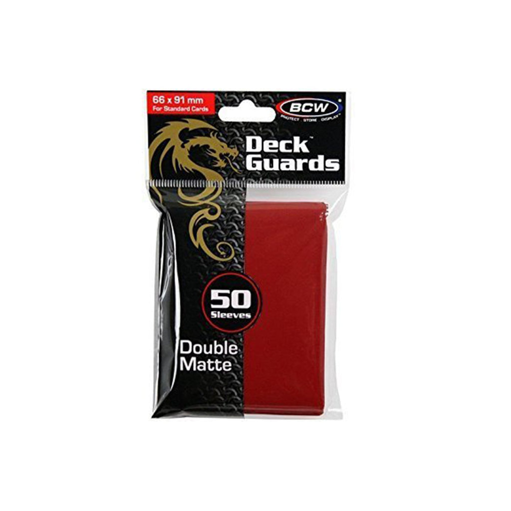 BCW Red Double Matte Deck Guards Standard Cards Sleeves 50 Count