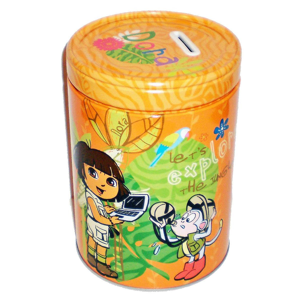 Dora the Explorer Jungle Explorer Round Tin Piggy Bank - Radar Toys