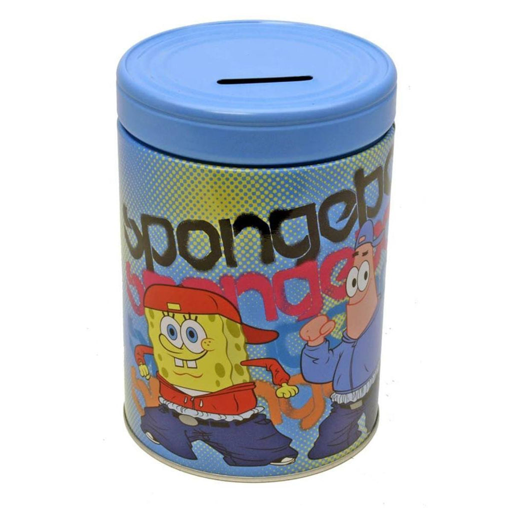 SpongeBob Metal Tin Round Bank Cool Guys