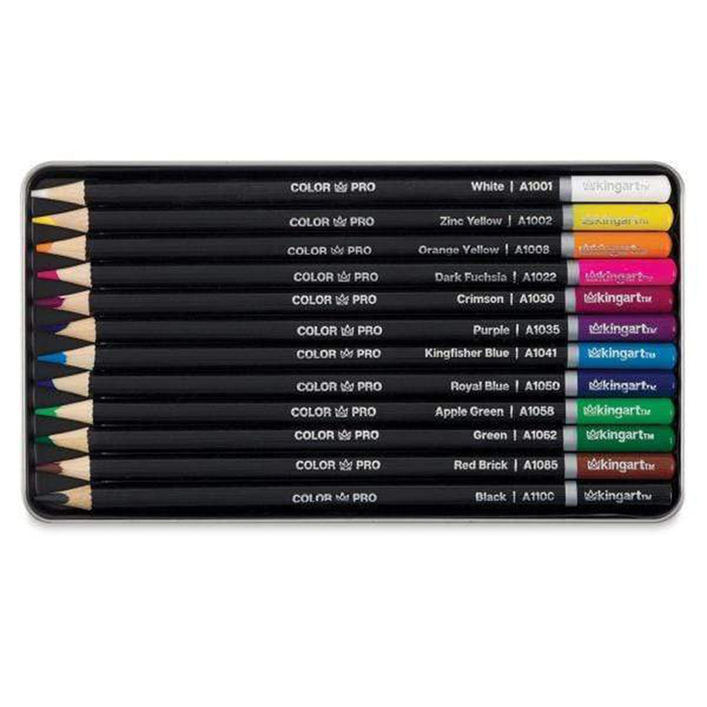 Kingart Pro 12 Count Colored Pencil Set 300-12 - Radar Toys