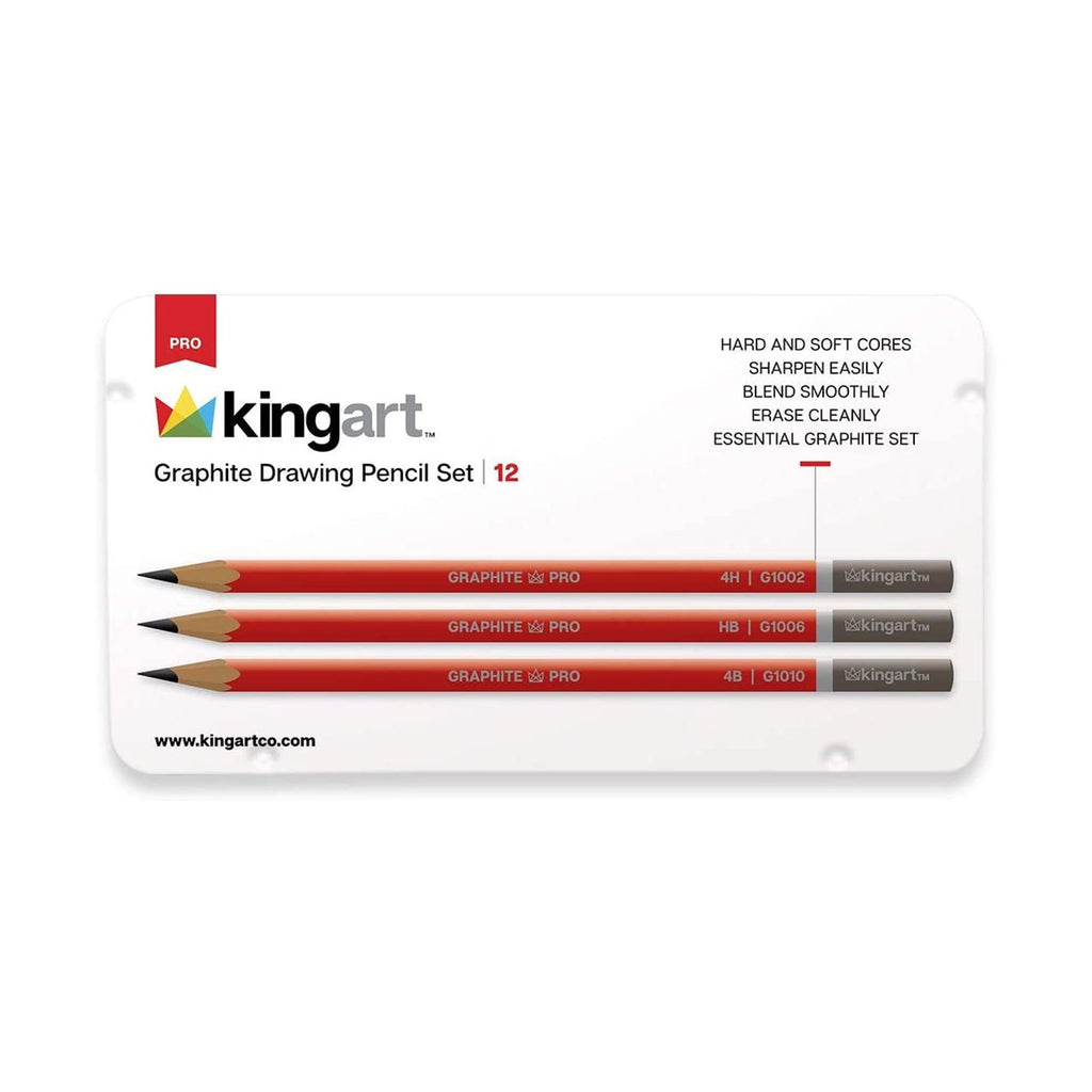 Kingart Pro 12 Count Graphite Drawing Pencil Set 330-12 - Radar Toys