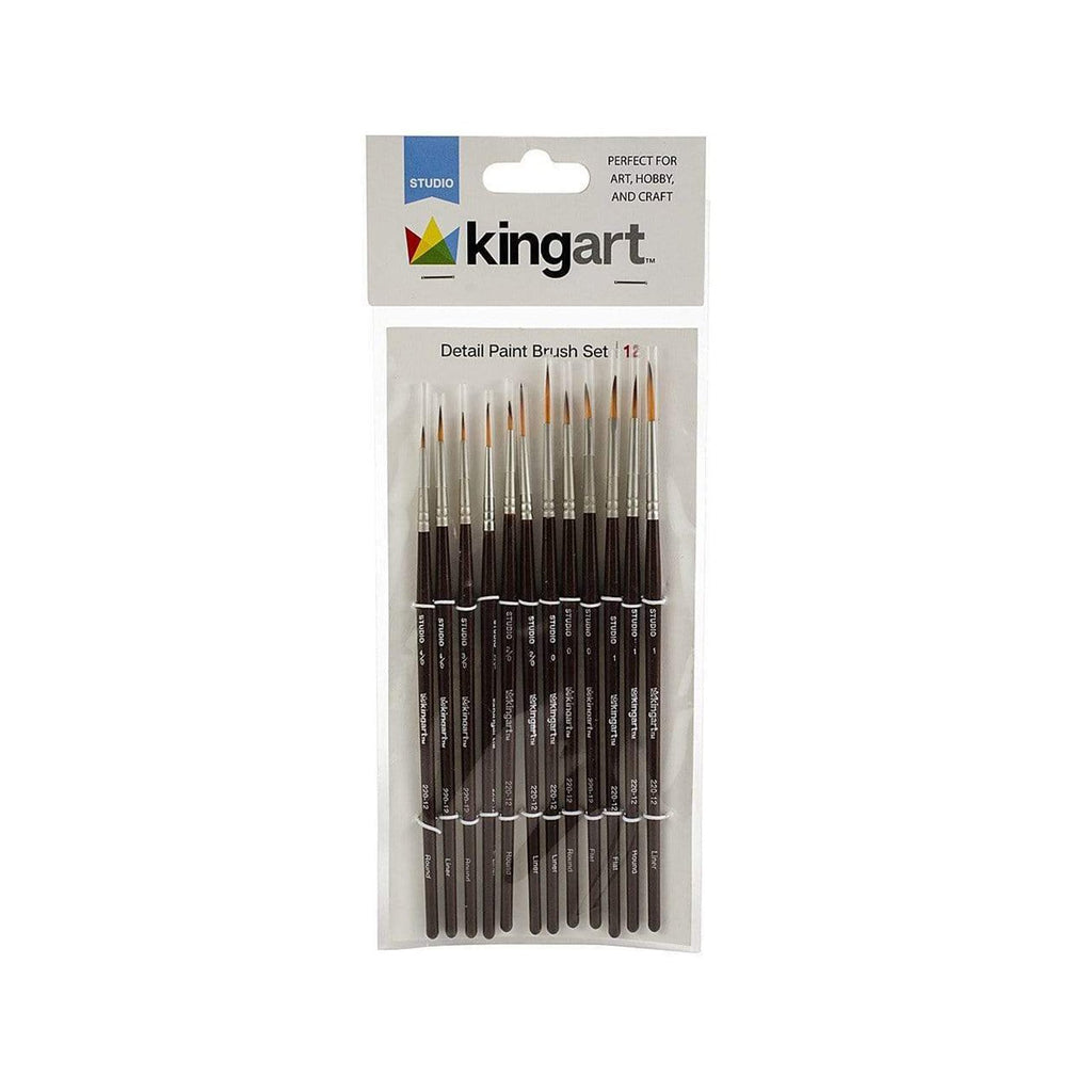 Kingart Studio 12 Count Detail Paint Brush Set 220-12 - Radar Toys