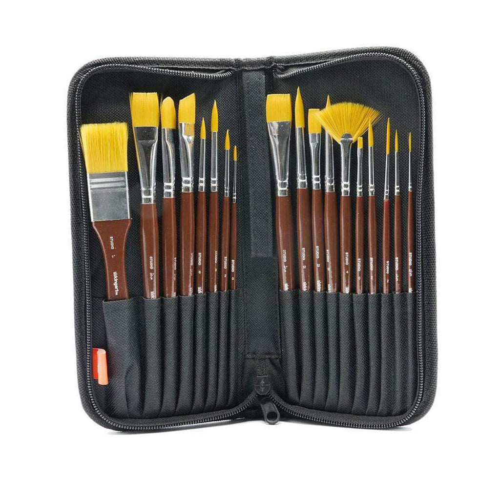 Kingart Studio 18 Count Fine Brush Set With Case 206-18 - Radar Toys