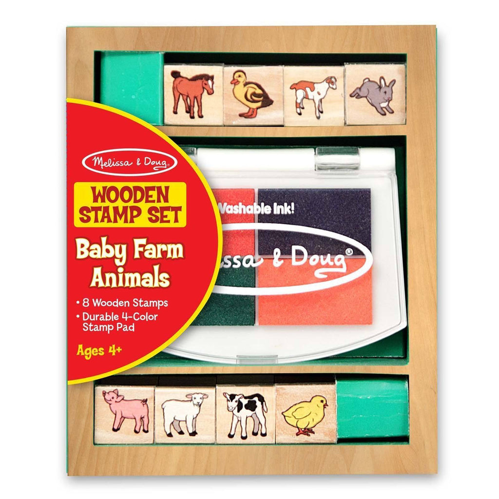 Melissa And Doug Baby Farm Animals Wooden Stamp Set