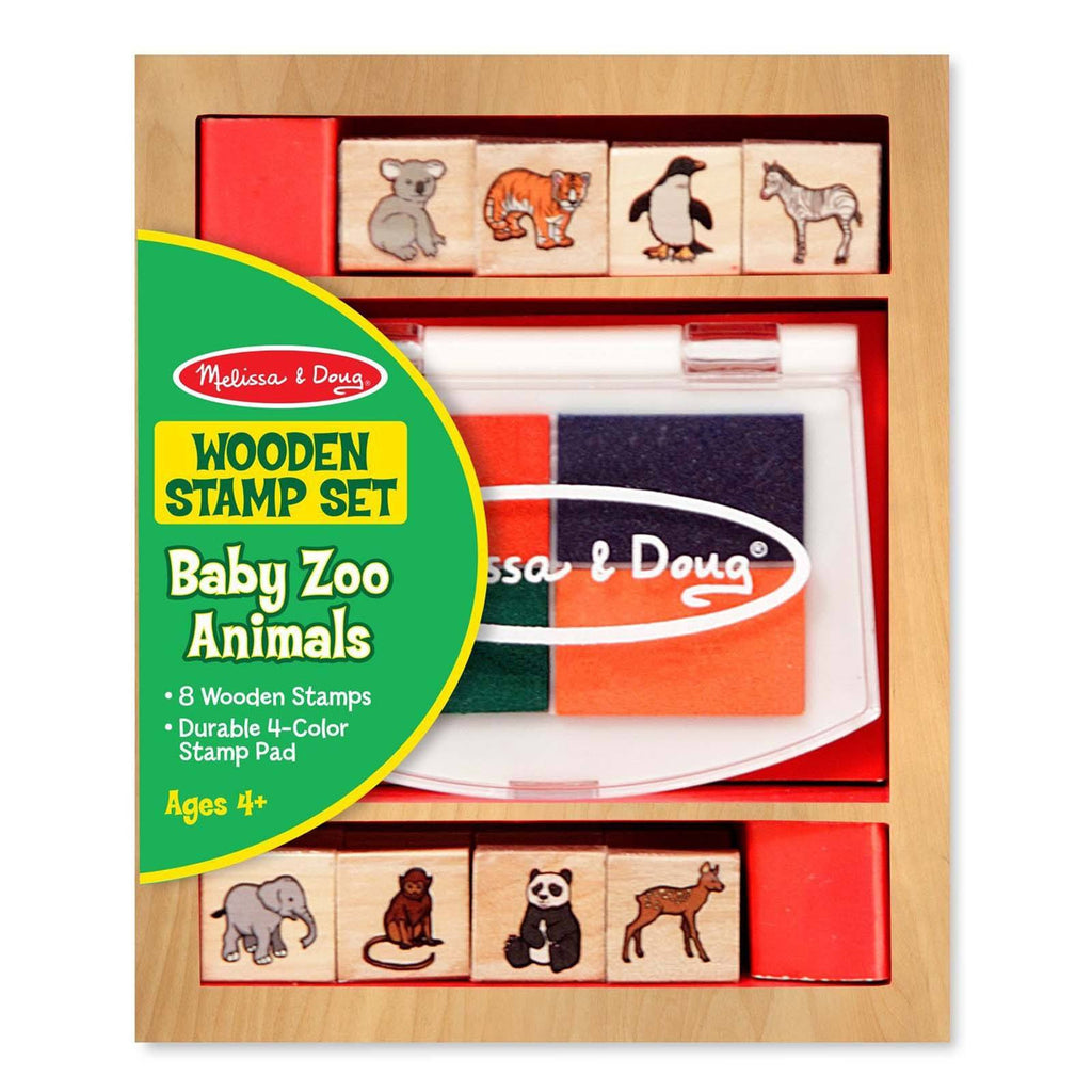 Melissa And Doug Baby Zoo Animals Wooden Stamp Set