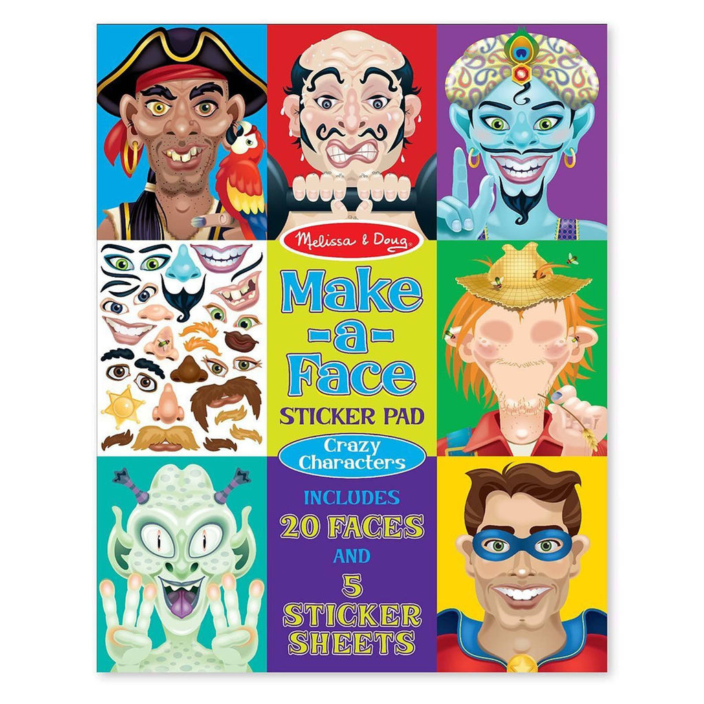 Melissa And Doug Crazy Characters Make A Face Sticker Pad