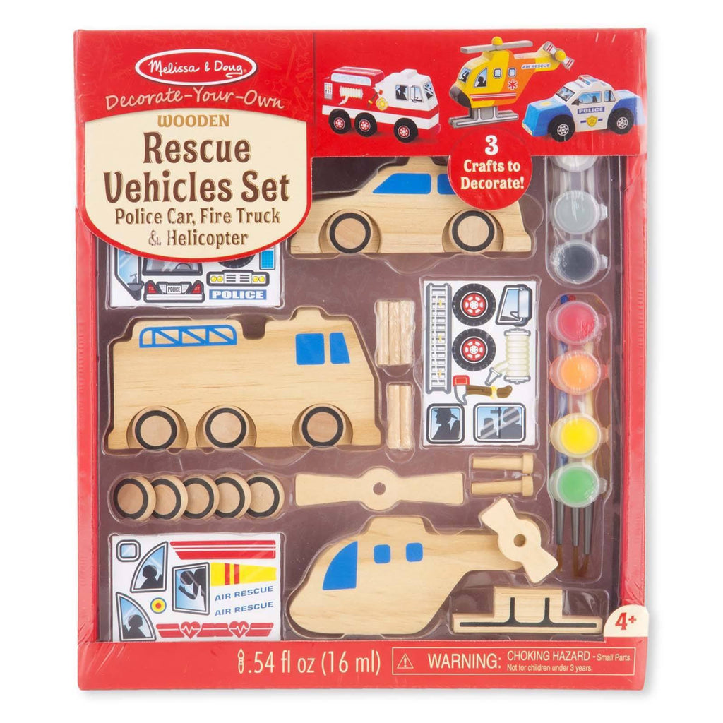 Melissa And Doug Decorate Your Own Rescue Vehicles Set