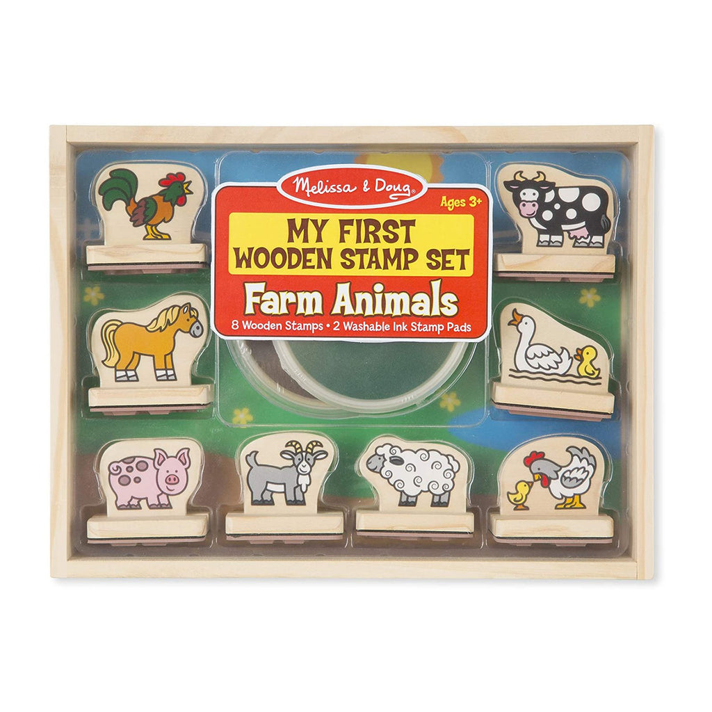 Melissa And Doug My First Wooden Farm Animals Stamp Set - Radar Toys