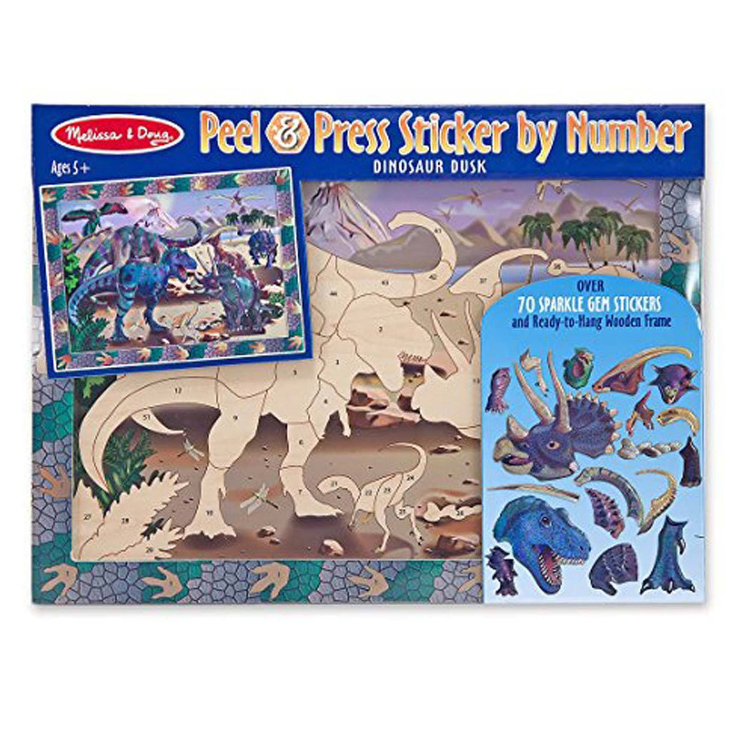 Melissa And Doug Peel And Press Sticker By Number Dinosaur Dusk Set - Radar Toys