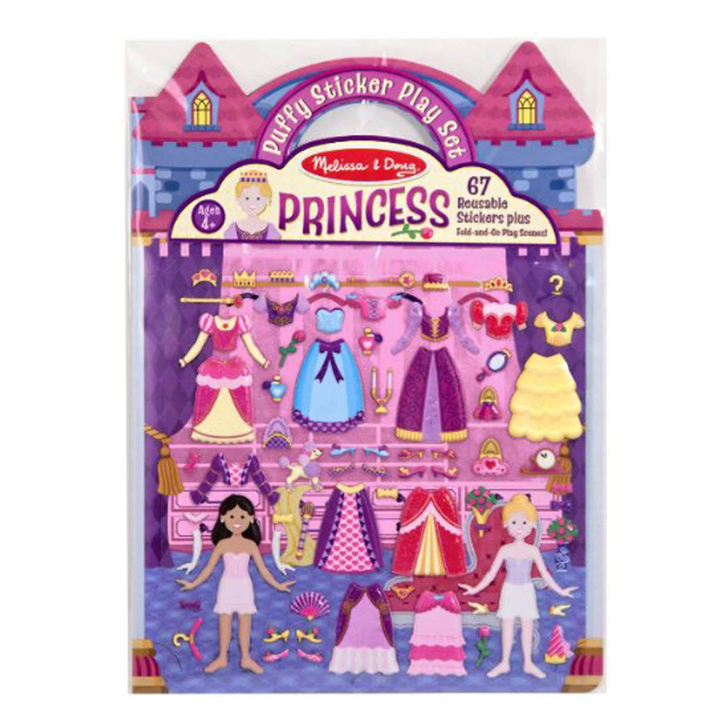 Melissa And Doug Princess Puffy Reusable Sticker Set - Radar Toys