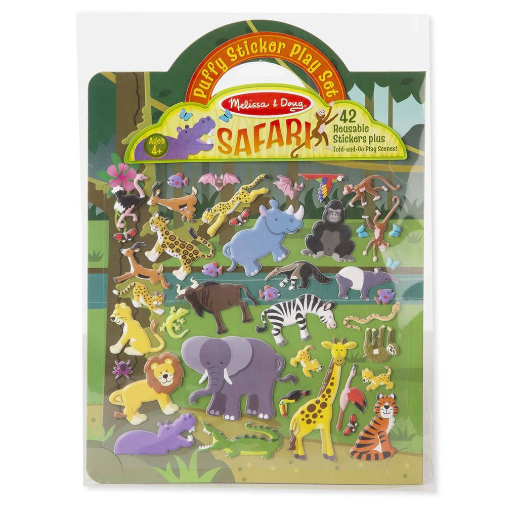 Melissa And Doug Safari Puffy Reusable Sticker Set - Radar Toys