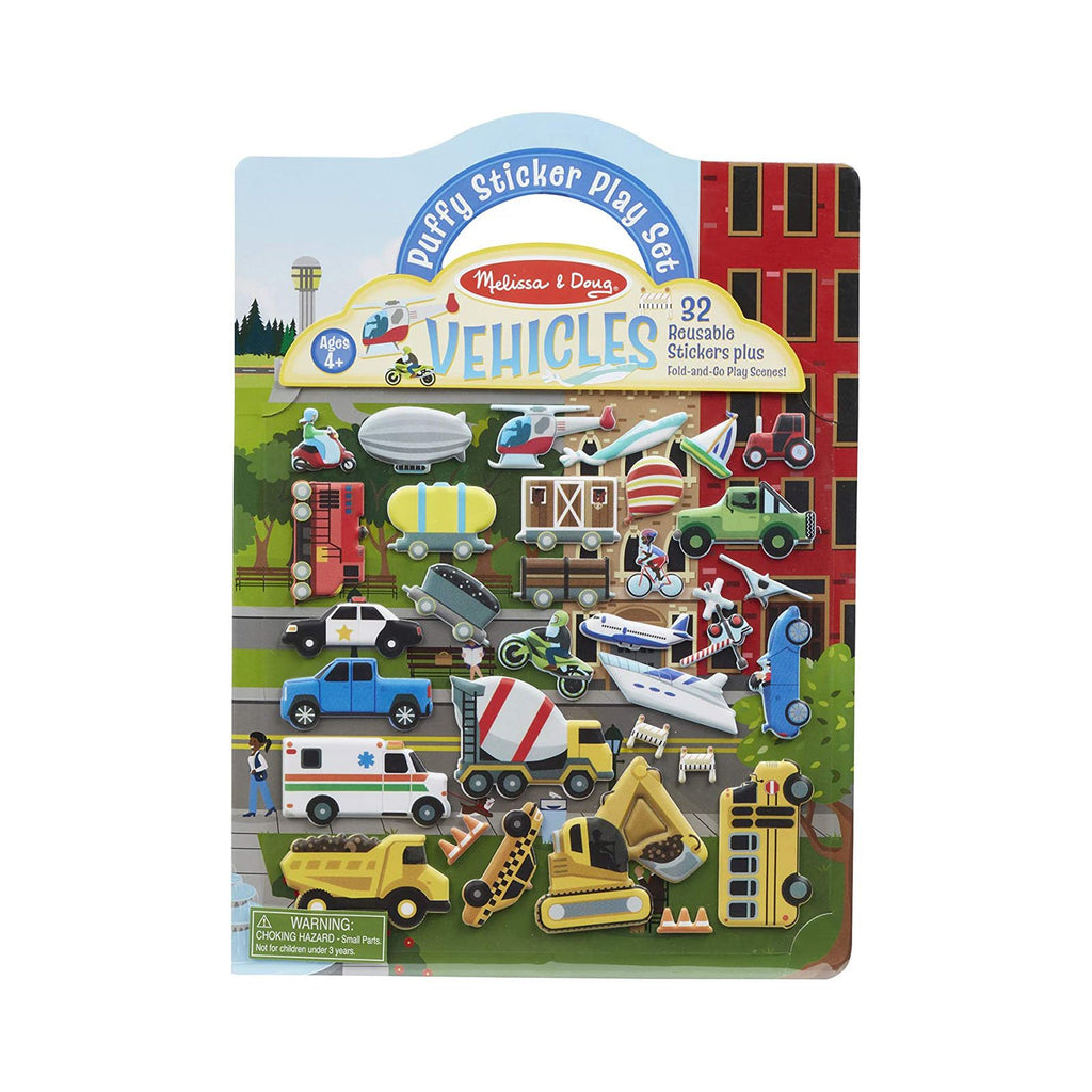Melissa And Doug Vehicles Puffy Reusable Sticker Set - Radar Toys