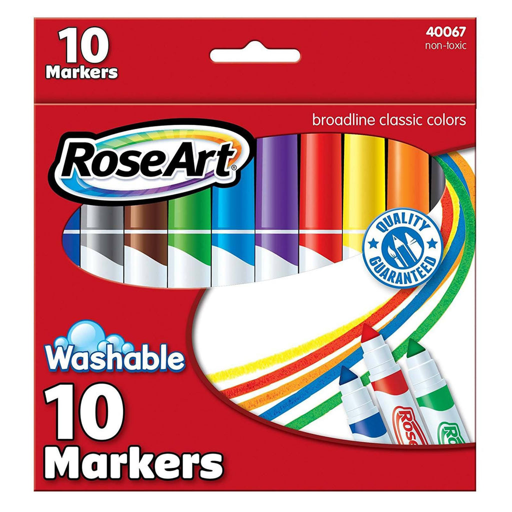 Rose Art 10 Count Washable Classic Colors Broadline Markers