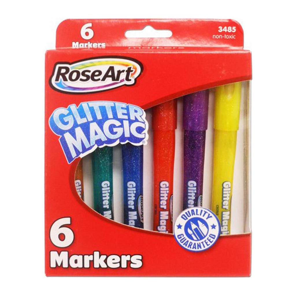 Rose Art Glitter Magic 6 Count Markers