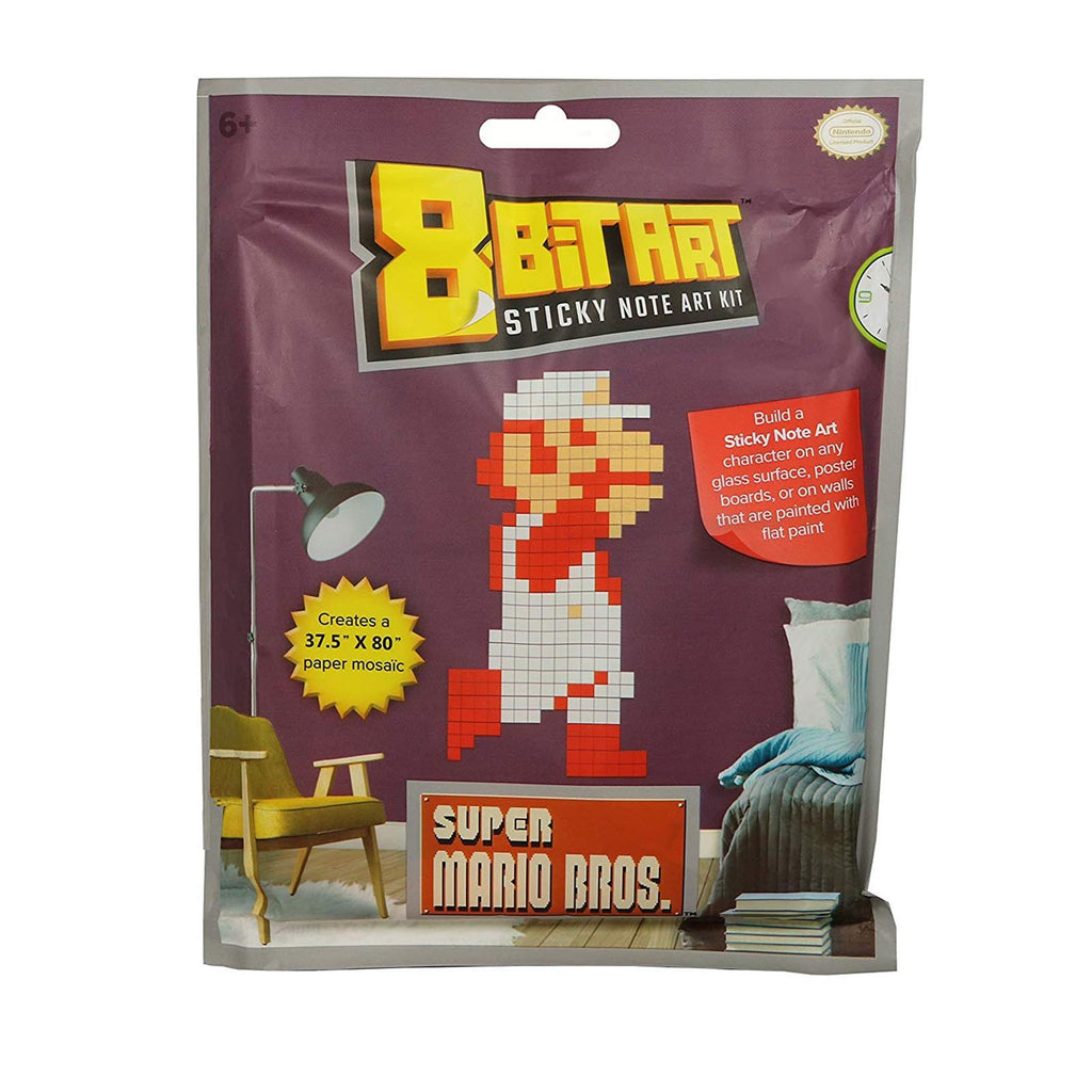 Super Mario Classic Fire Mario 8 Bit Sticky Note Art Kit - Radar Toys