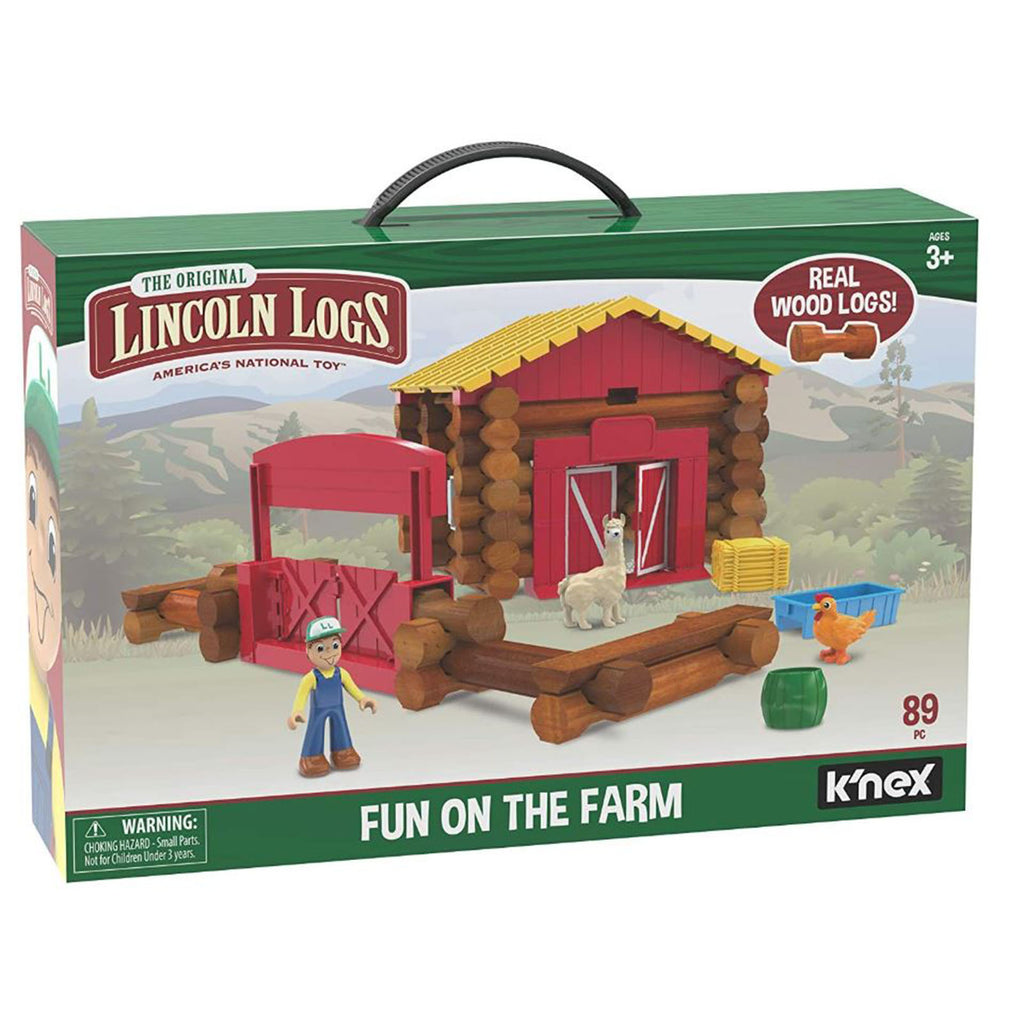 K'Nex Lincoln Logs Fun On The Farm 102 Piece Wood Building Set - Radar Toys
