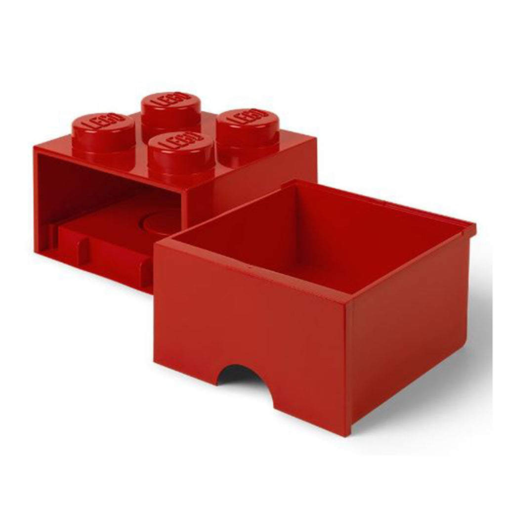 Room Copenhagen LEGO® Bright Red 4-Knobs Storage Brick - Radar Toys