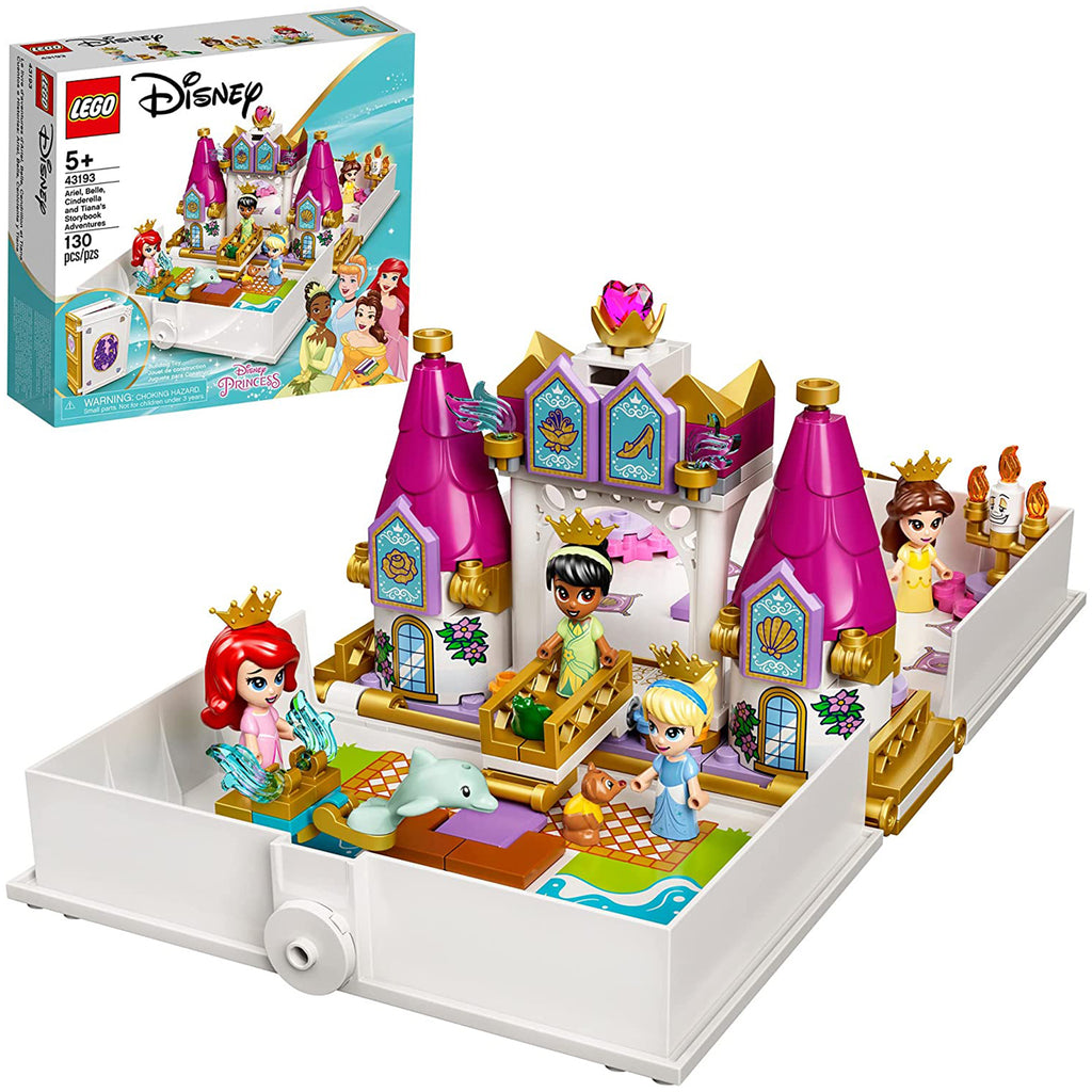 LEGO® Disney Ariel, Belle, Cinderella, And Tiana's Storybook Adventure Building Set 43193 - Radar Toys