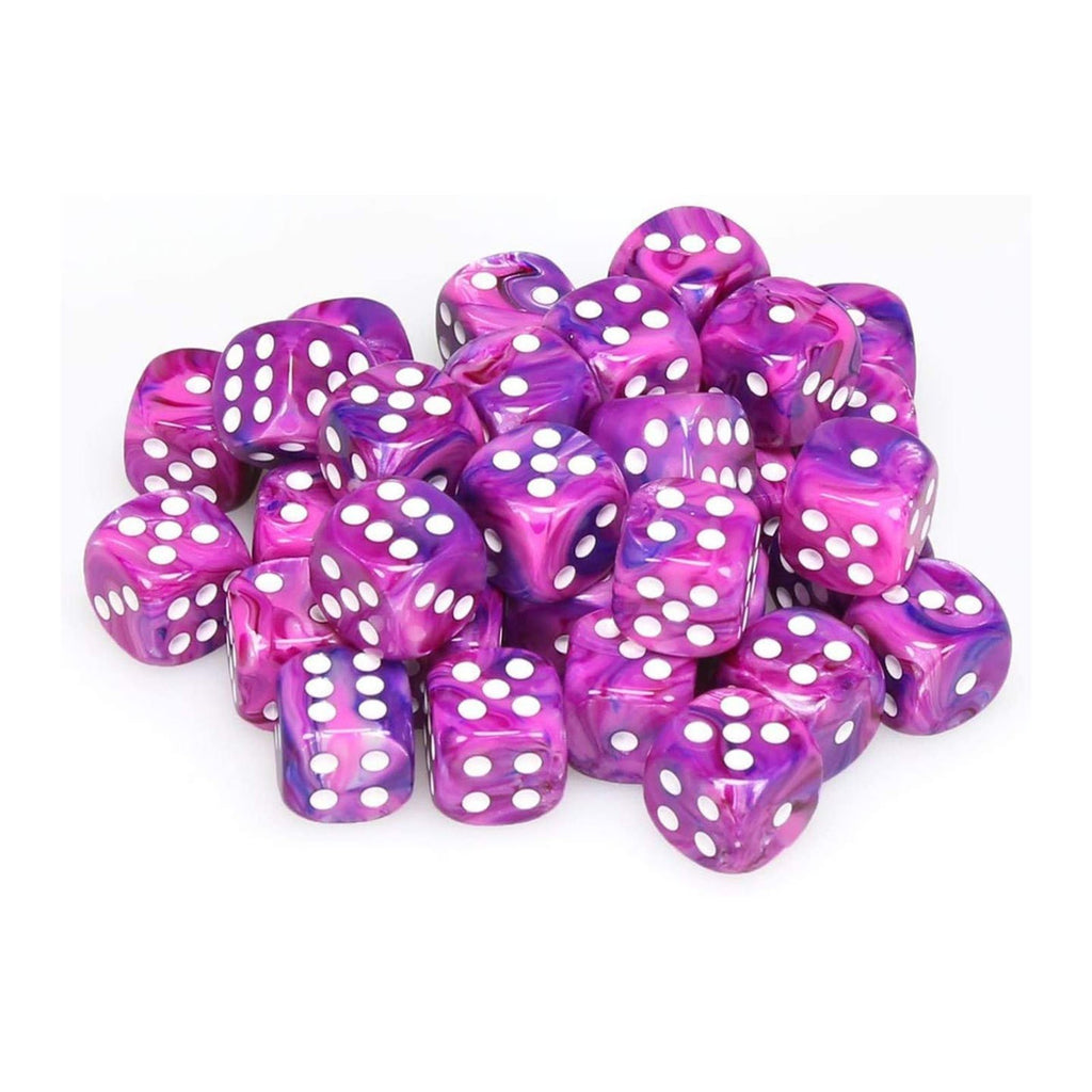 Chessex Festive Violet White 12mm D6 Set Of 36 Dice CHX 27857