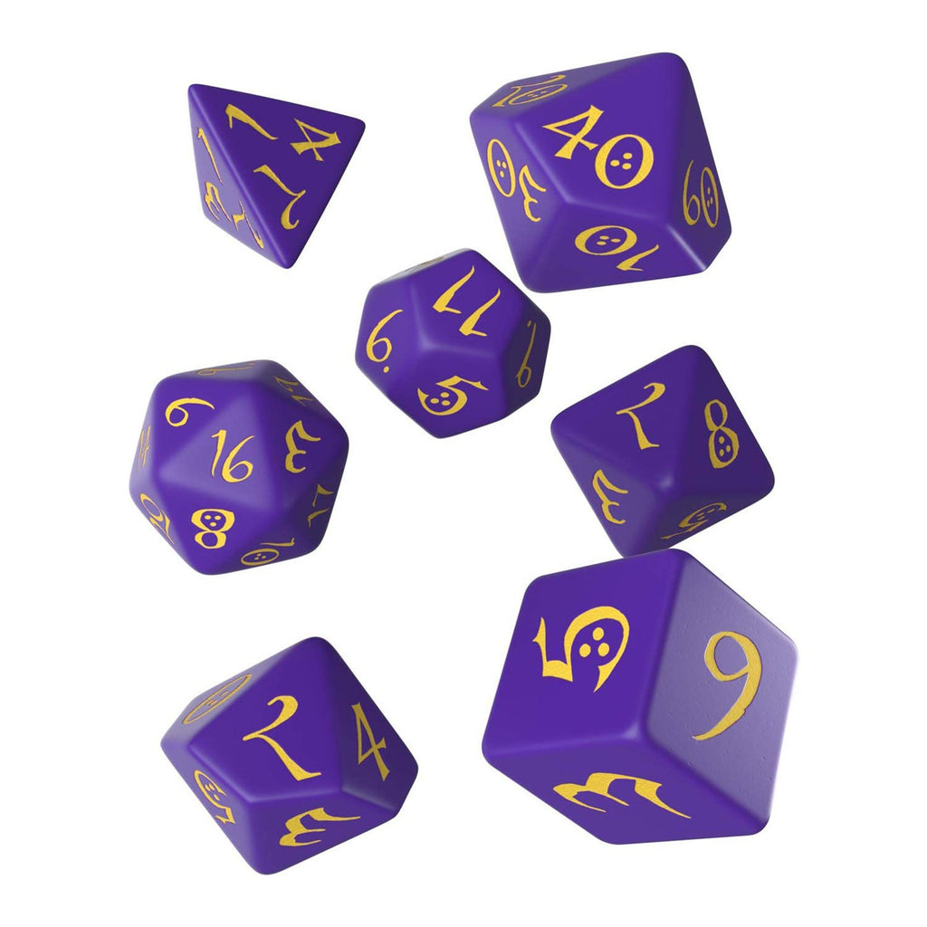 Q-Workshop Classic RPG Purple Yellow 7 Piece Dice Set