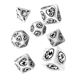 Q-Workshop Dragons White Black 7 Piece Dice Set - Radar Toys