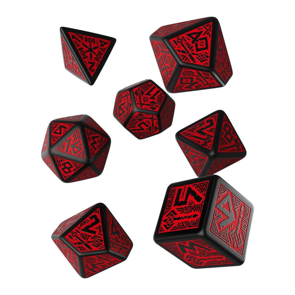Q-Workshop Dwarven Black Red 7 Piece Dice Set