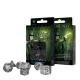 Q-Workshop Elvish Translucent Black 7 Piece Dice Set - Radar Toys