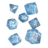 Q-Workshop Elvish Translucent Blue 7 Piece Dice Set - Radar Toys