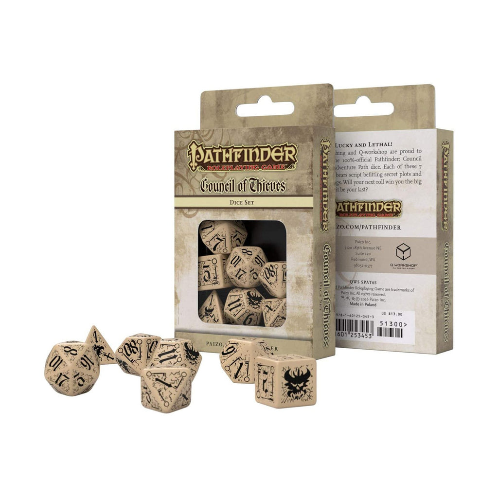 Q-Workshop Pathfinder Council Of Thieves Roleplaying 7 Piece Dice Set - Radar Toys