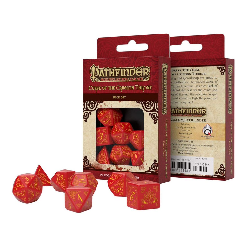 Q-Workshop Pathfinder Curse Of The Crimson Throne Roleplaying 7 Piece Dice Set - Radar Toys
